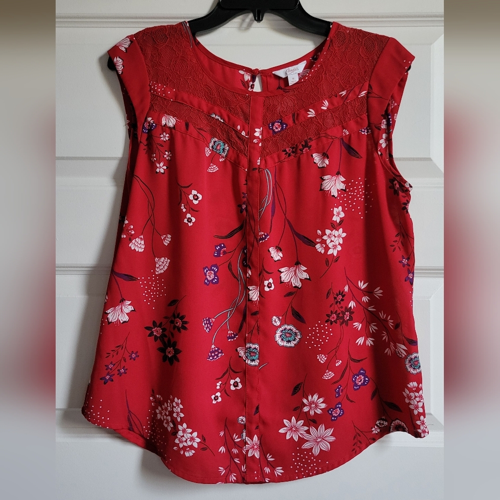 Candie's Red Floral Women's Top
